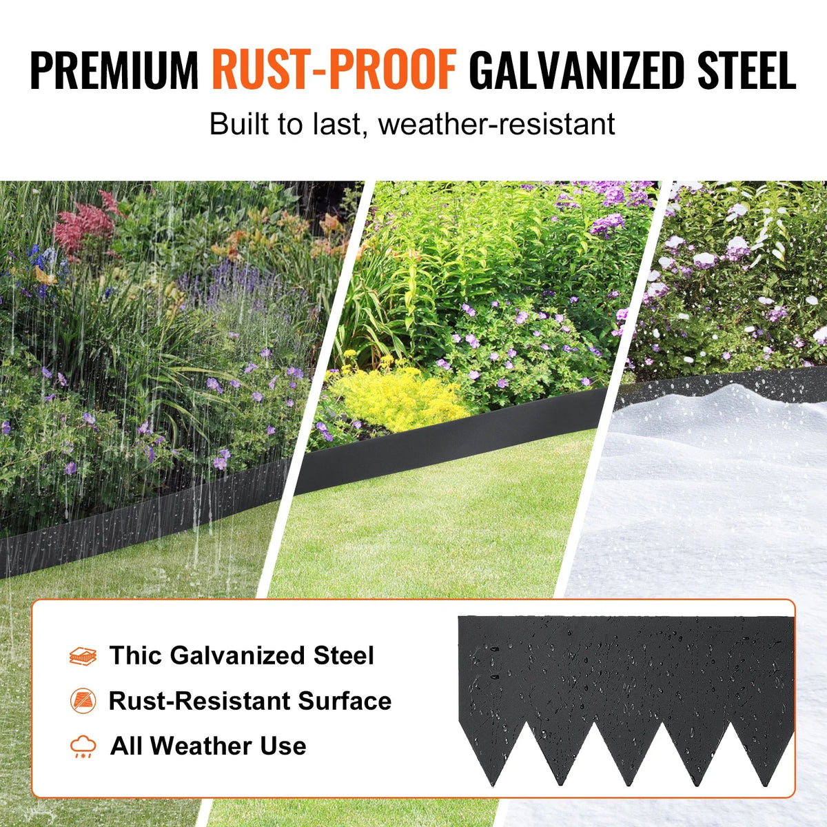 Landscape Edging Garden Edging Borders  H Strips Hammer-in Edging Border Bendable Metal Landscape Edging for Yard Garden