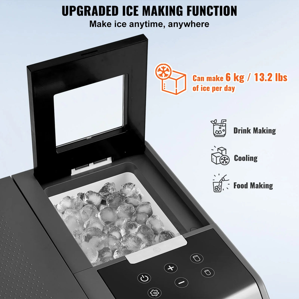 12V Portable Car Refrigerator, with Ice Making Function,  , 37 QT Single Zone , with Casters for Camping, Car, RV