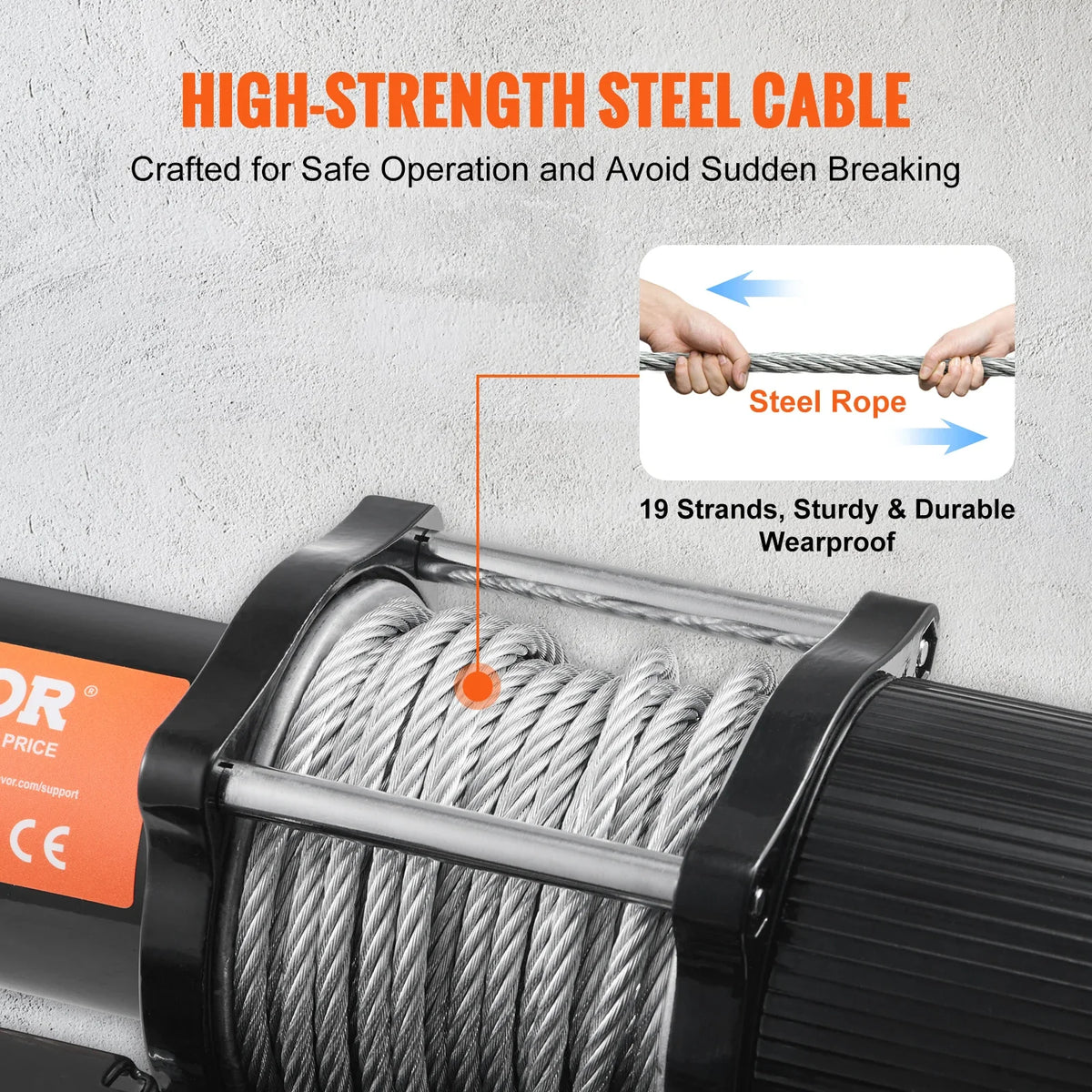 12V 4500 lb Load Capacity Steel Rope Winch, IP55 1/4” x 39ft ATV UTV Winch for Towing Jeep Off-Road SUV Truck Car Trailer