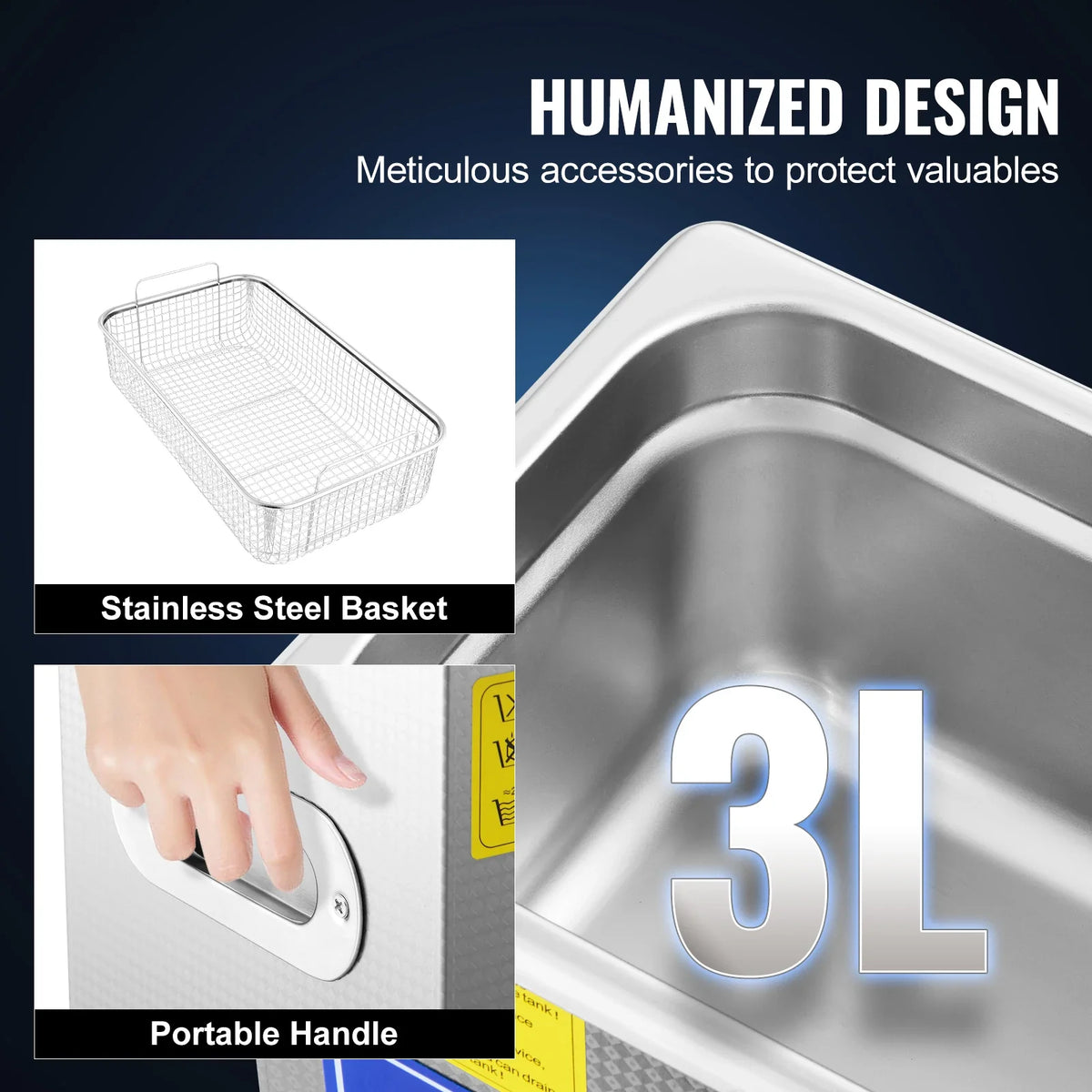 3L Ultrasonic Cleaner Machine Stainless Steel Ultrasonic Cleaning Machine Digital Heater Timer Jewelry Cleaning for Home