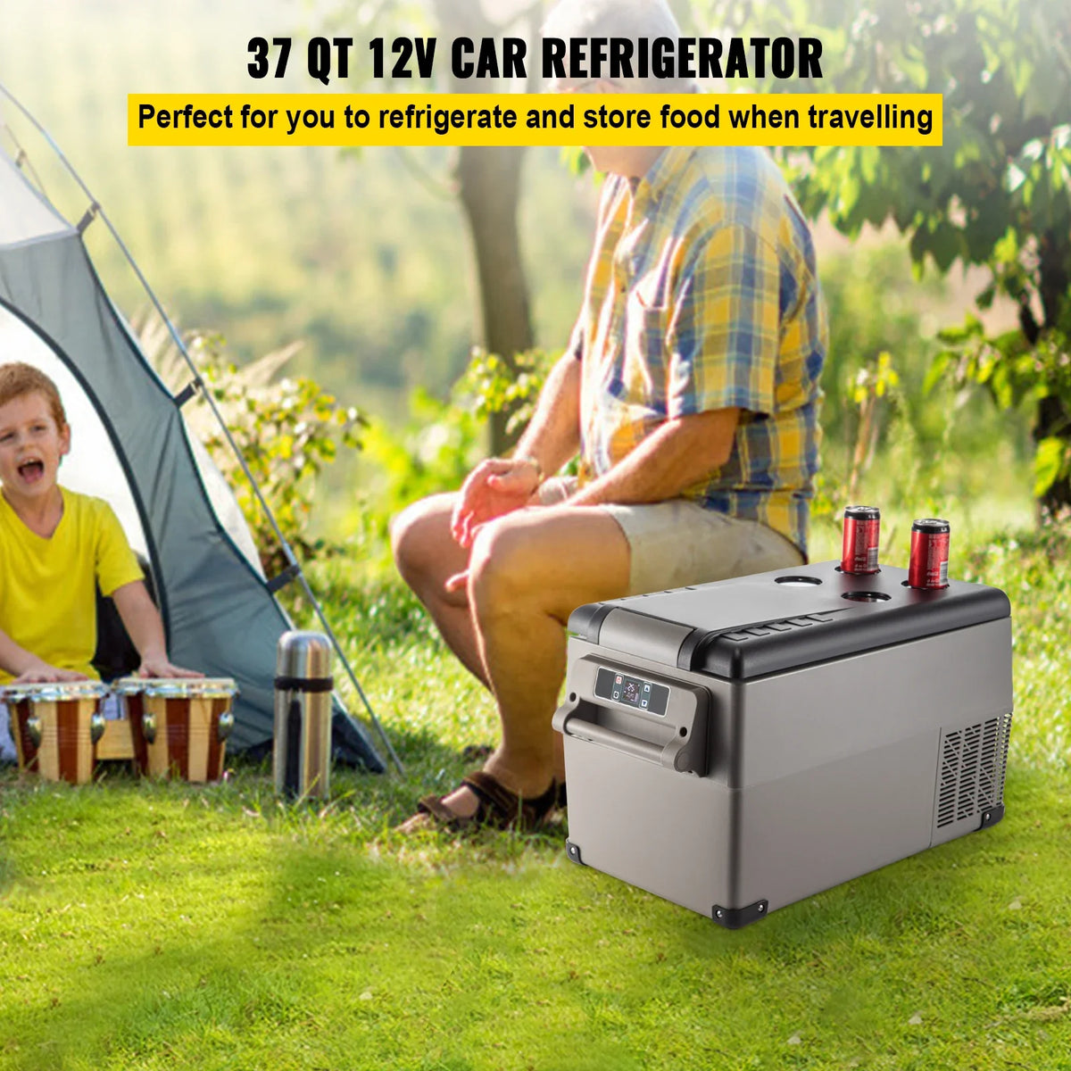 35L Car Refrigerator Compressor Portable Small Refrigerator Car Freezer Mini Electric Cooler for Driving Travel Outdoor
