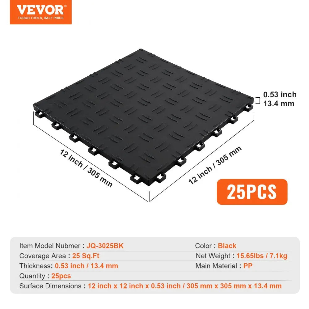 Garage Tiles Interlocking  Garage Floor Covering Tiles, Non-Slip Double-Sided Texture Garage Flooring Tiles