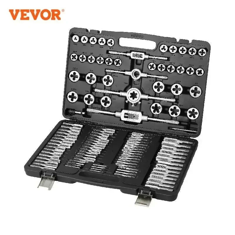 Tap and Die Set 40PCs 60PCs 80PCs 110PCs Metric or SAE Standard Bearing Steel Taps and Dies Essential Threading Tool
