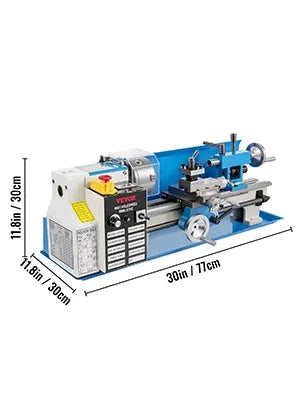 Mini Metal Lathe 550W 7x14 Inch Variable Speed 2250RPM Precision Mini Lathe Machine  With Tool Box For Metal Turning