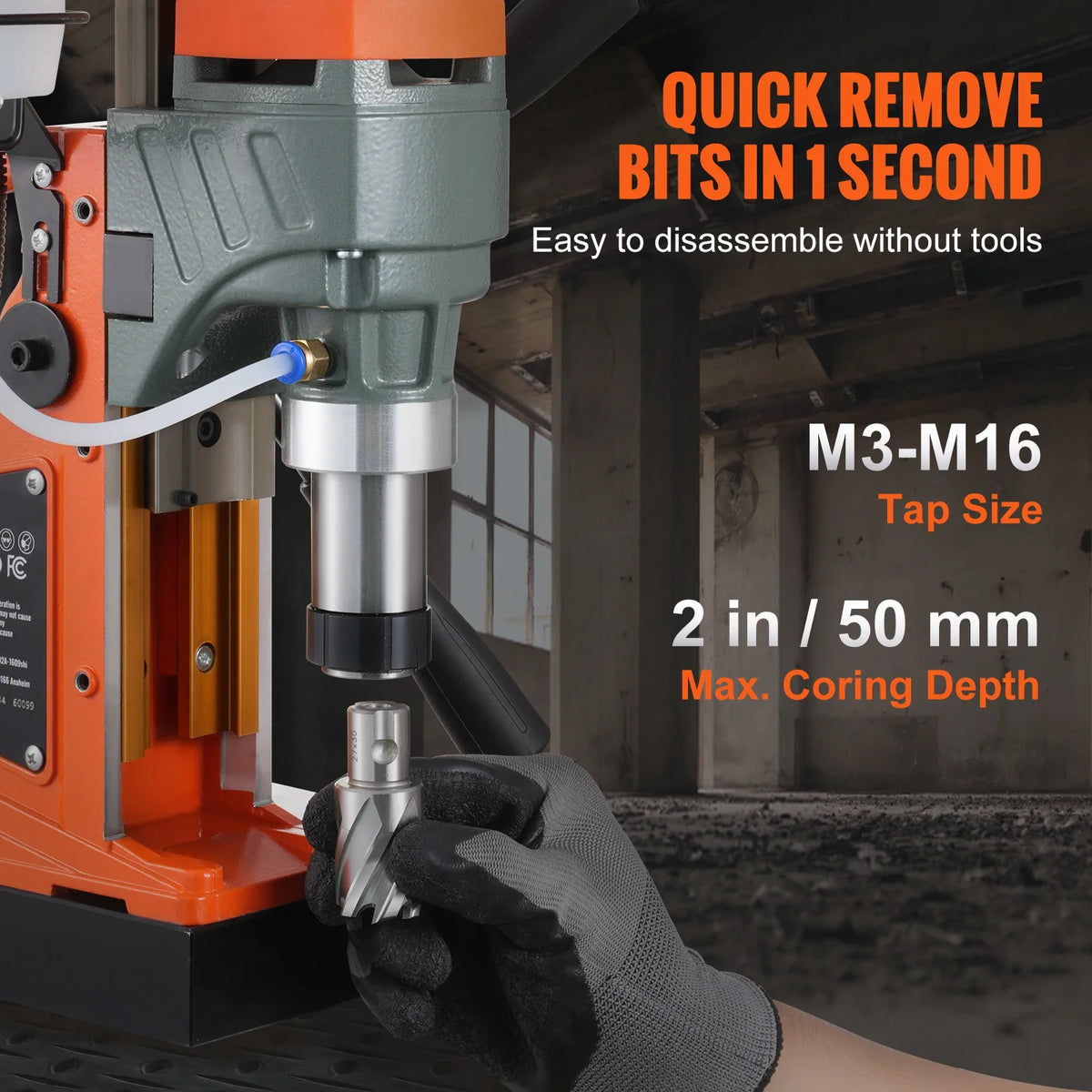 Magnetic Drill, 1450W 1.57/2In Boring Diameter, Portable Electric Mag Drill Press,800RPM Drilling Machine