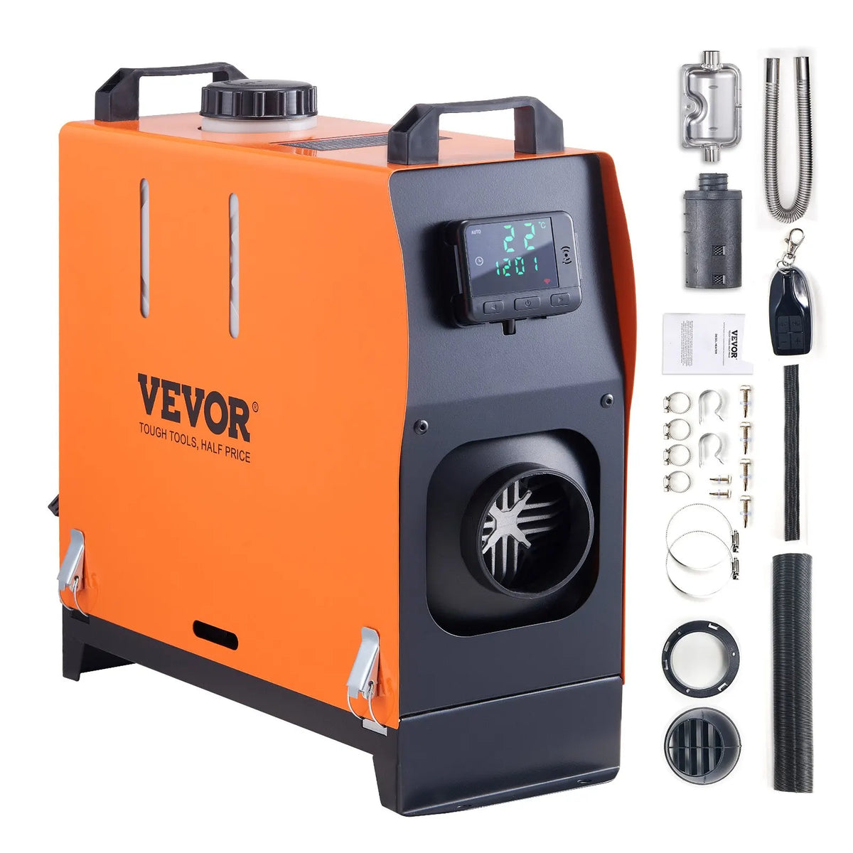 8KW Diesel Air Heater w/ LCD Panel and Remote Control Portable Parking Heater Fast Heating Low Noise,for Truck RV Trailer