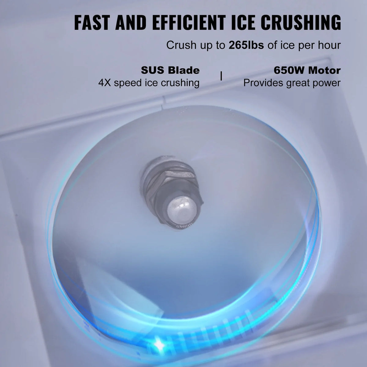 Commercial Ice Shaver Crusher, 265lbs Per Hour Electric Snow Cone Maker w/4.4lbs Ice Box, 650W Tabletop Shaved Ice Machine