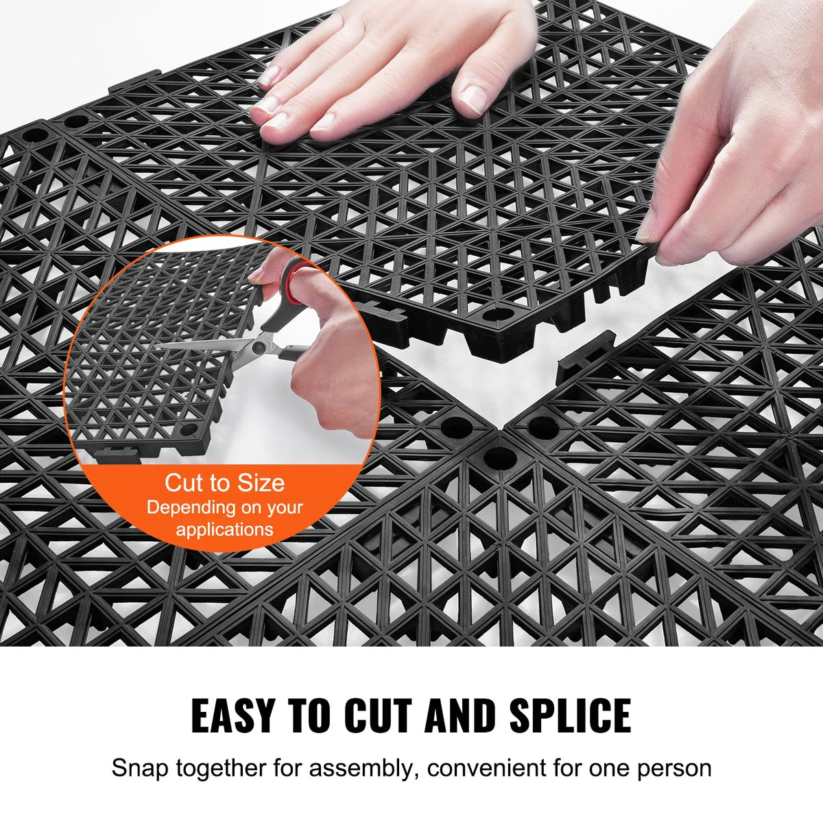 Interlocking Tile 55PCS Drainage Tiles 12x12in Splicing PVC Drainage Non-Slip Floor Tiles  for Restroom/Bathroom/Kitchen