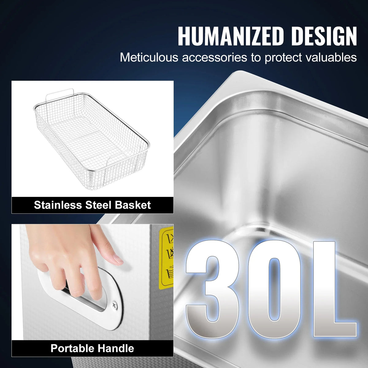 30L Ultrasonic Cleaner Machine Stainless Steel Ultrasonic Cleaning Machine Digital Heater Timer Jewelry Cleaning for Home