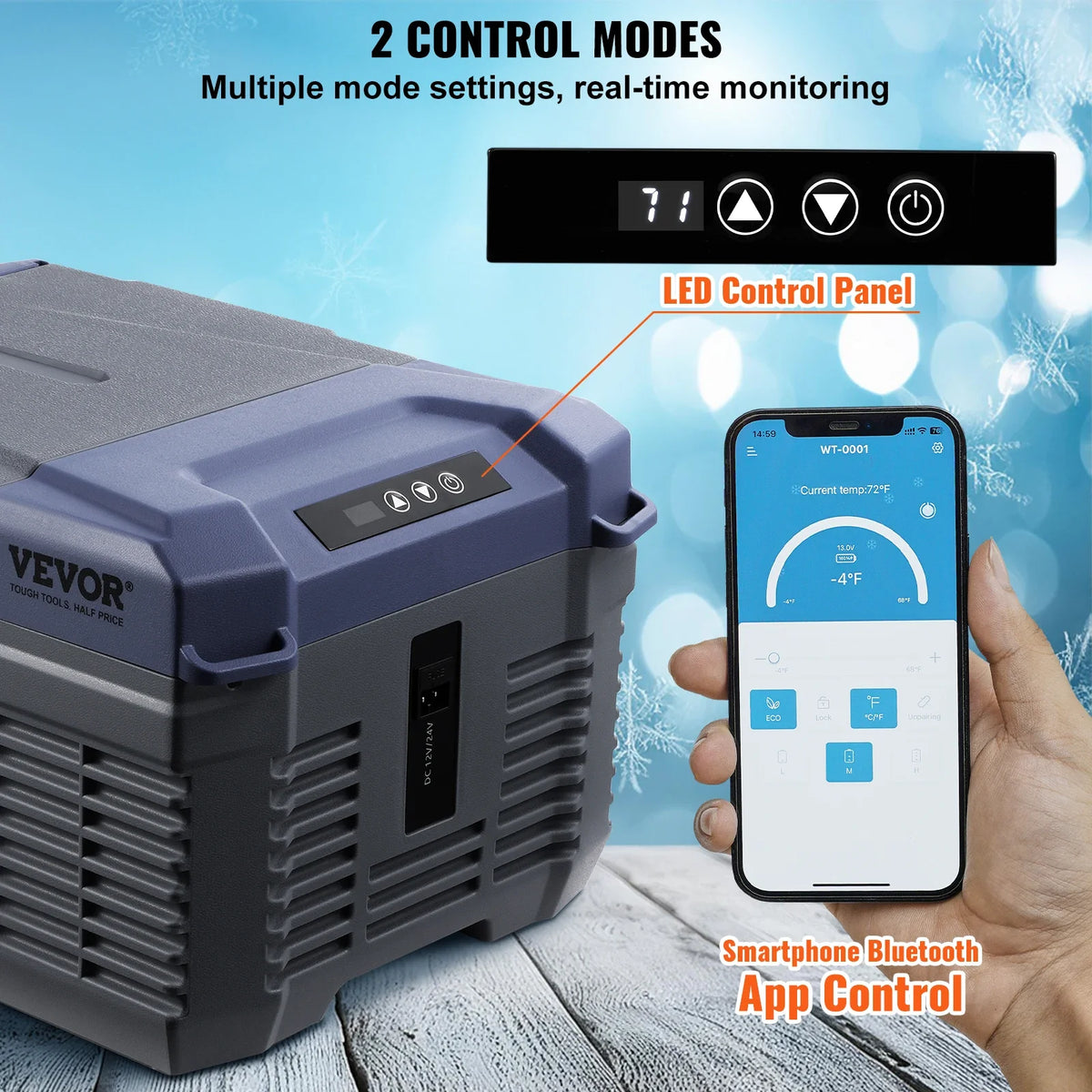 9L Car Refrigerator, 12V Car Fridge,Single Zone Portable Freezer,-4℉-68℉ Range,12/24V DC and 100-240V AC Compressor Cooler