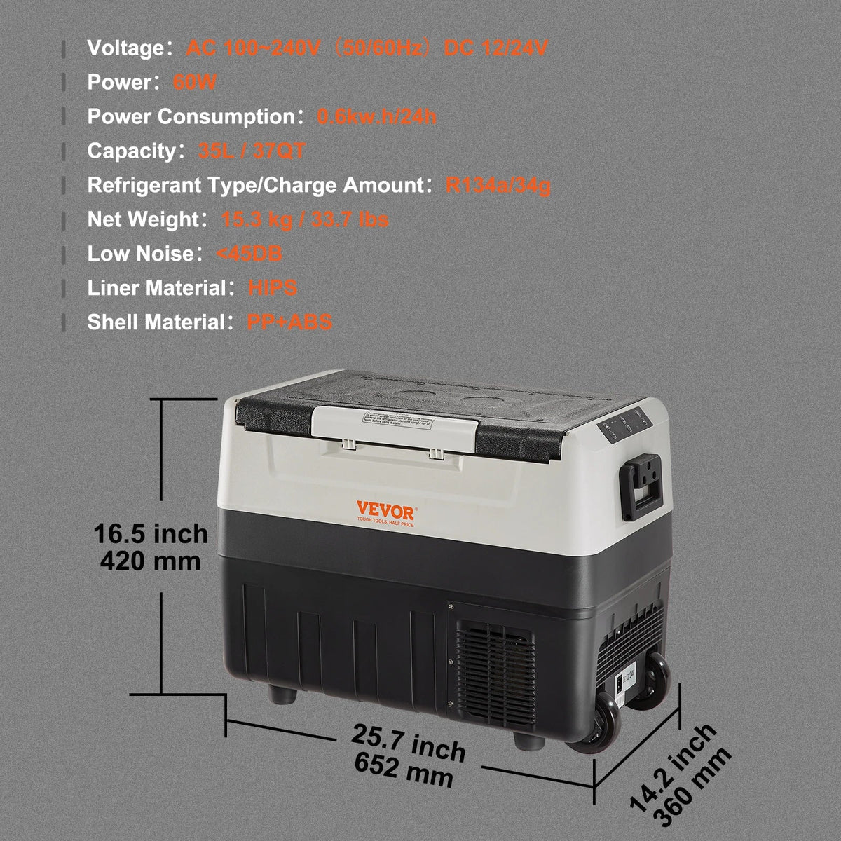 35L 38L 45L 53L 55L Car Refrigerator, -4℉-50℉ Dual Zone Portable Freezer, Compressor Cooler for Outdoor, Camping, Travel