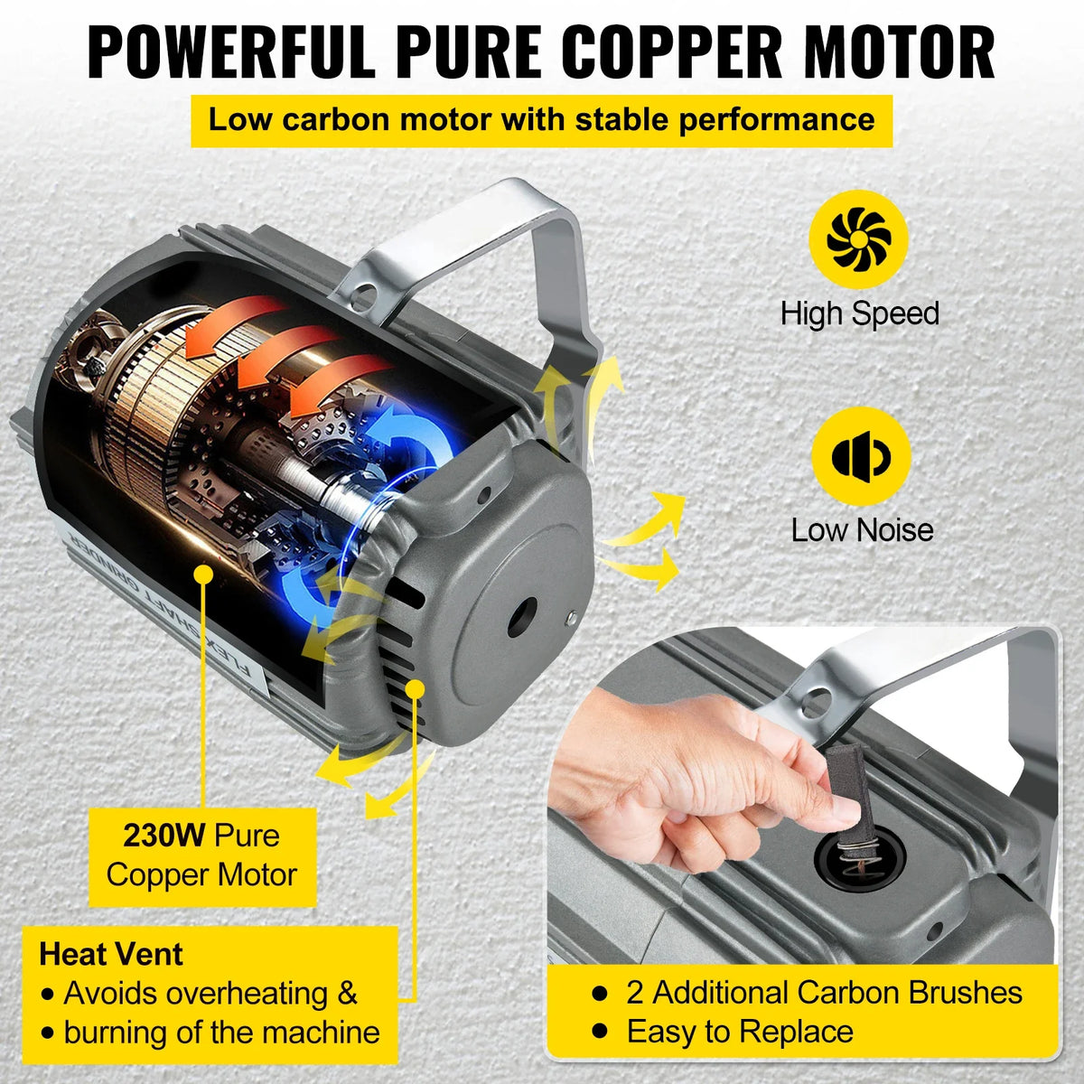 230W S-R Flex Shaft Mill w/ Foot Pedal 6.5mm Chuck Hanging Flexible Jewelry Polishing Machine Rotary Stone Carving Tool