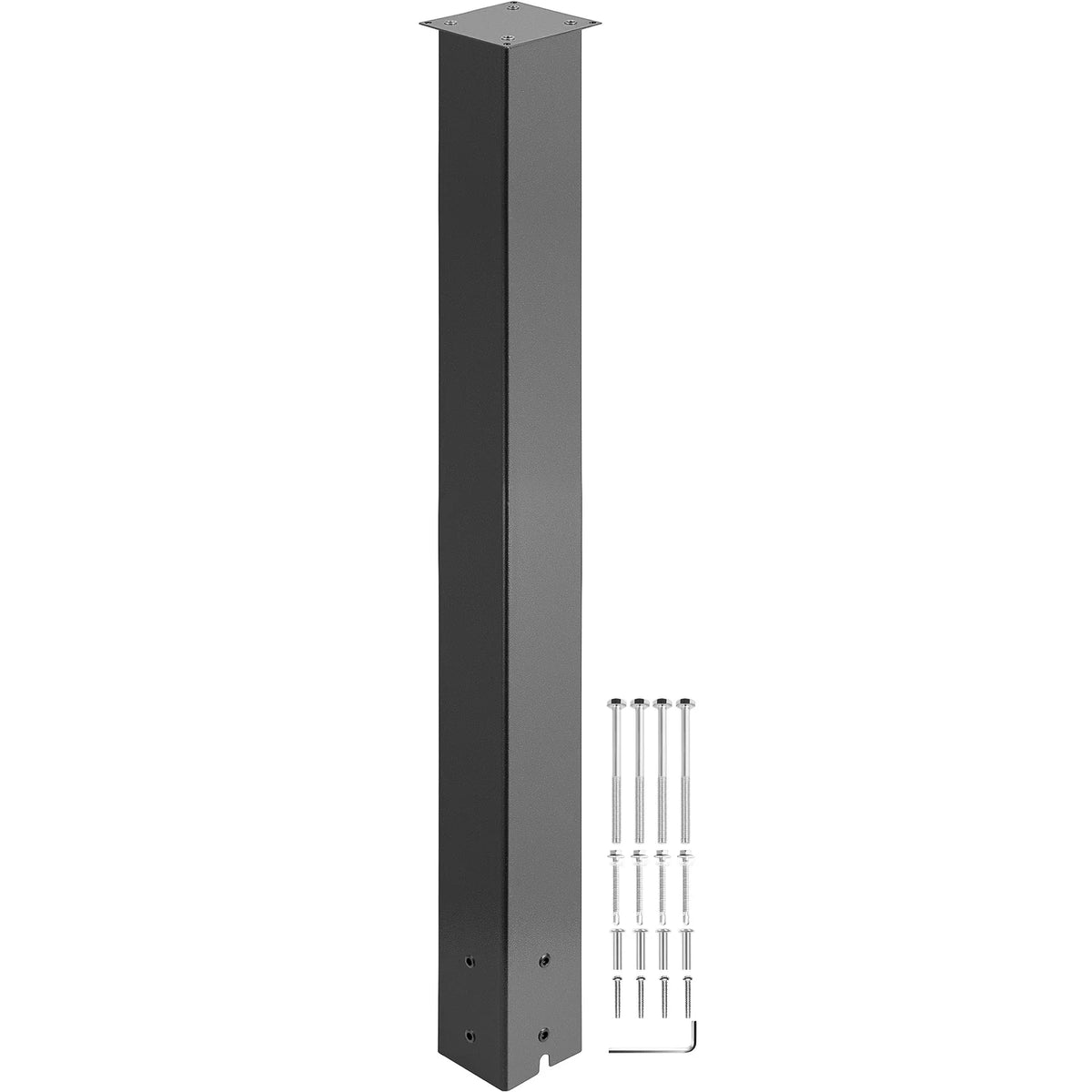 27"/43" Solid Mailbox Post Stand Steel Letter Box Post Granite Powder-Coated Steel With Drain Hole Outdoor For Roadside