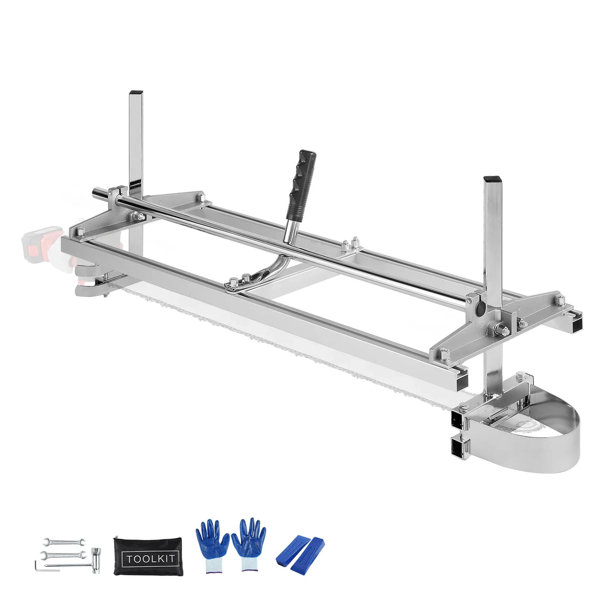 Chainsaw Mill, Portable Sawmill 14"-36" Guide Bar, Galvanized Steel Chainsaw Planking Mill w/0.2"-11.81" Cutting Thickness