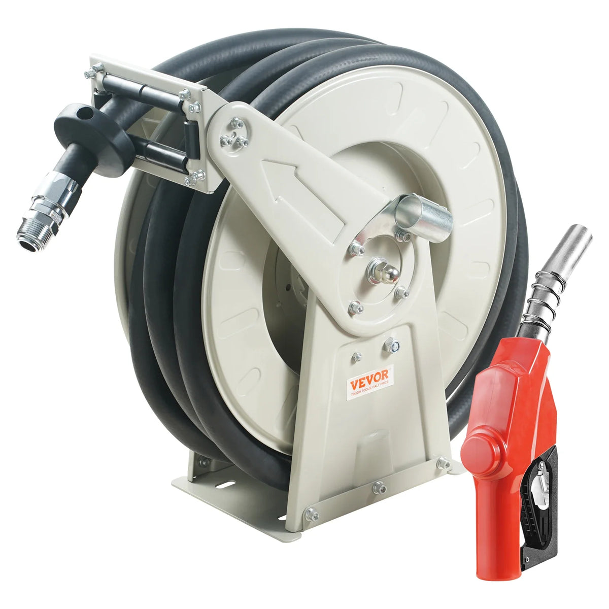33/50/66ft Fuel Hose Reel Extra Long Retractable Spring Driven Auto Swivel Rewind for Auto Repair Heavy Industries