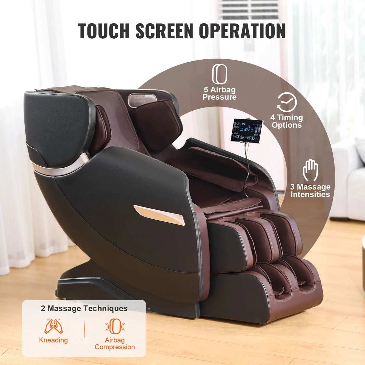 Massage Chair - Full Body Zero Gravity Chair with Multiple Automatic Modes, 3D Shiatsu, Heating, Bluetooth Speaker, Airbag