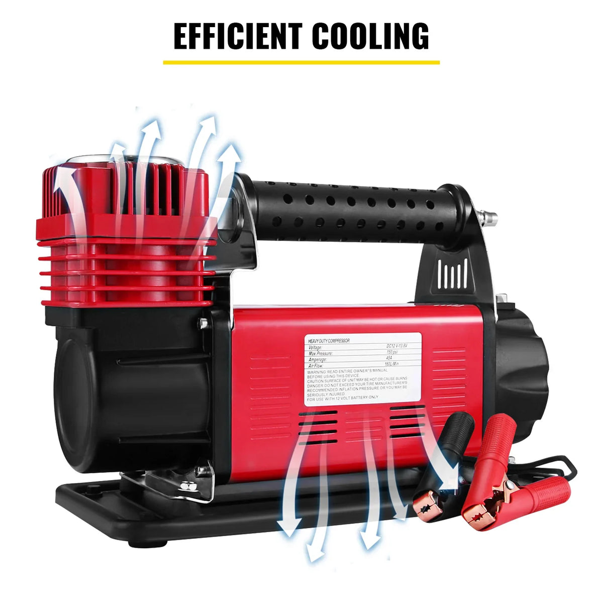 12V Portable Air Compressor Heavy Duty Car Inflator Pump 150PSI Single Cylinder RV Motorcycle Tire Air Pump Car Accessorie