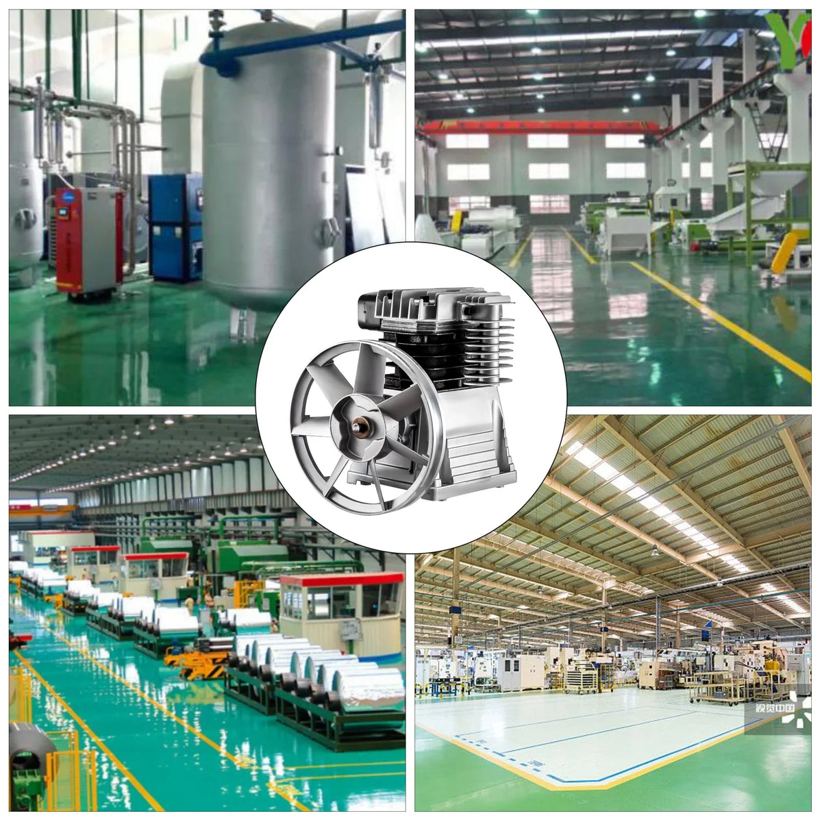 3HP 12CFM 1300RPM High-Spped Single Stage Twin Cylinder Aluminum Air Compressor Head Piston Style Splash Lubrication Pump