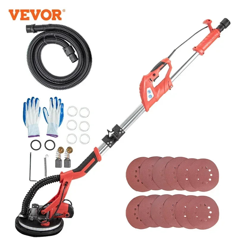 Electric Drywall Polishing Sander 750W Polishing Machine Extendable With LED Strip Light Foldable Electric Drywall Sander