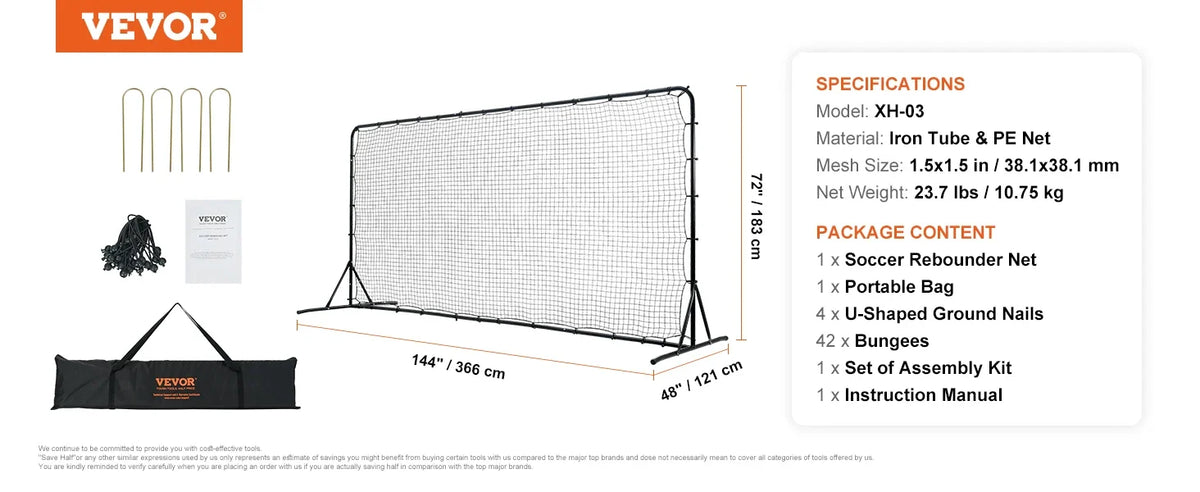 Soccer Rebound Trainer,Iron Soccer Training Equipment,Sports Football Rebounder Wall with Double-Sided Rebounding Net