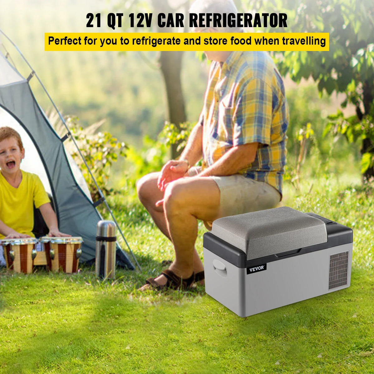 20L Car Refrigerator,12V Portable Refrigerator App Control(-4℉~68℉), Electric Compressor Cooler w/ 12/24v DC & 110-240v AC