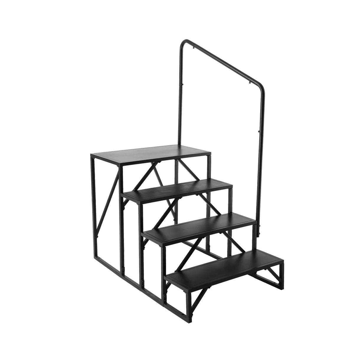 RV Steps 4-Step RV Stairs Thickened Steel Non-Slip Steps for Safe Entry and Exit RV Trailer Camper Steps 440lbs Capacity