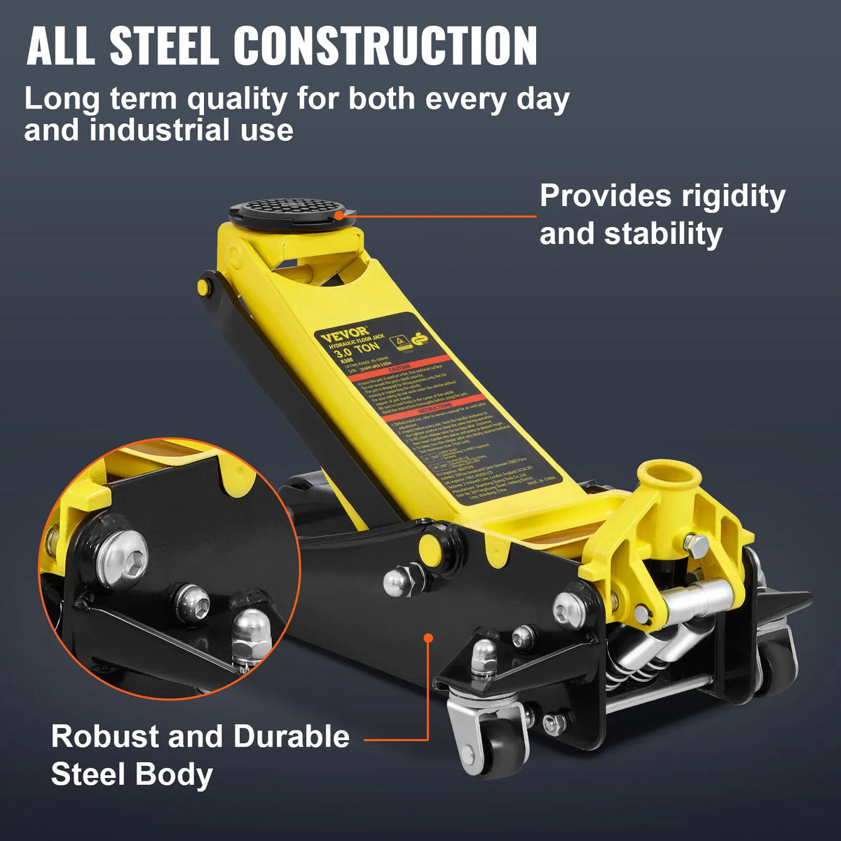 Floor Jack, 2.5/3/4 Ton Low Profile Floor Jack, Heavy-duty Steel Racing Floor Jack , Floor Jack Lifting Range 3.64"-19.49"