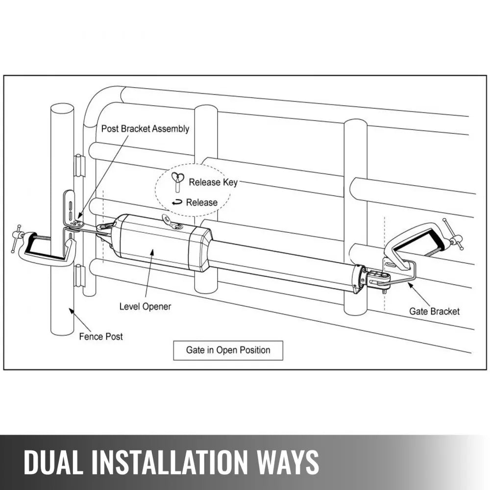 Dual Swing Gate Opener Heavy Duty Automatic Gate Opener Up to   18ft Long Gate AC Powered 50W Automatic Gate Openers