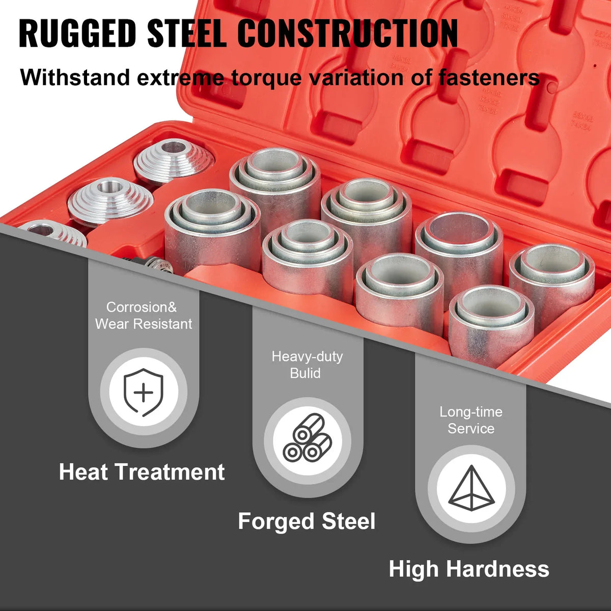 28pcs Pull and Press Sleeve Kit Removal Installation Bushes Bearing Tool for Cars and LCV HGV Engines Auto Maintenance Set
