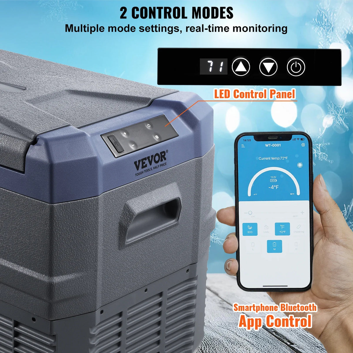 37L Car Refrigerator, 12V Car Fridge, Single Zone Portable Freezer, -4℉-68℉, 12/24V DC and 100-240V AC Compressor Cooler