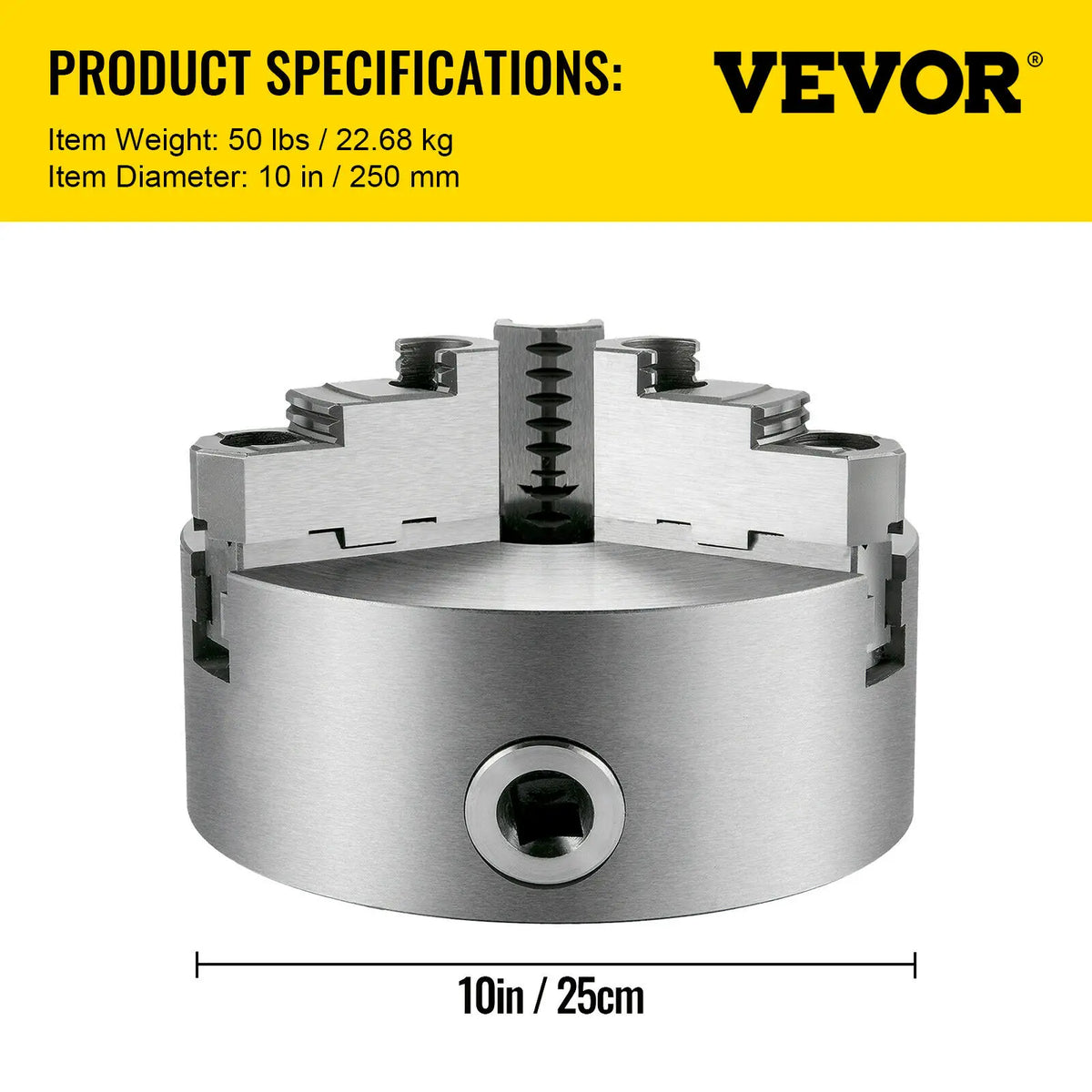 3 Jaw Lathe Chuck K11-200 8Inch K11-250 10inch Self Centering Chuck Hardened Steel Jaws for Lathe Drilling Milling Machine