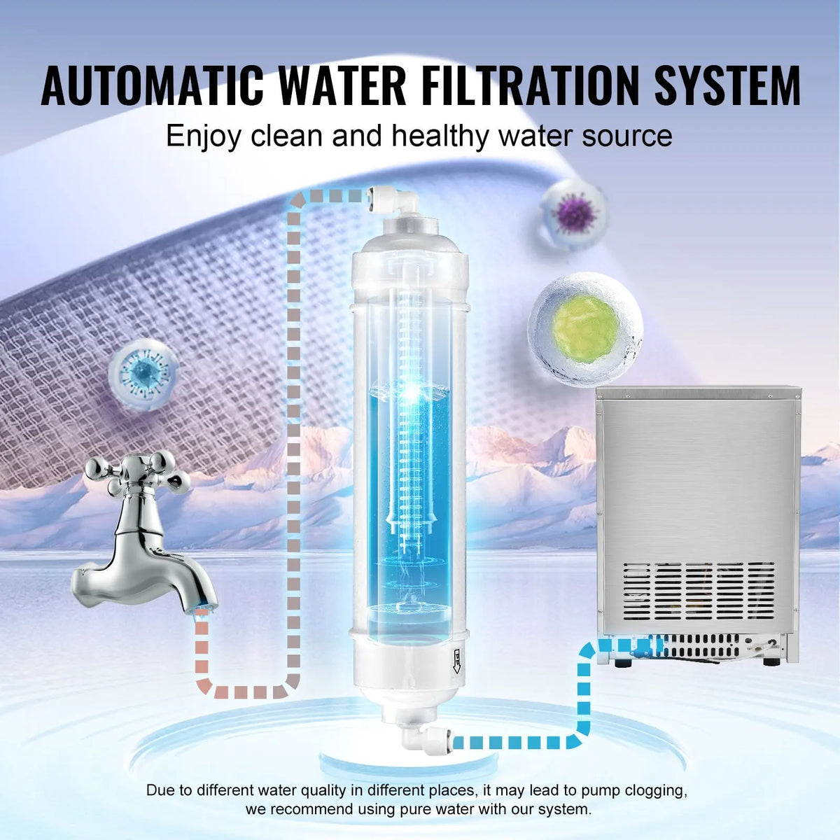 Commercial Ice Maker,Ice Maker Machine,160 Ice Cubes in 12-15 Minutes,Freestanding Cabinet Ice Maker with  LED Display ﻿