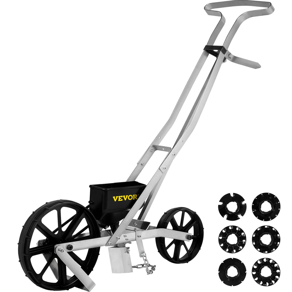 Garden Seeder Walk-Behind Garden Push Seeder Manual Row Crop Planter Garden Lawn Spreader for Sowing Seed for Various Seed