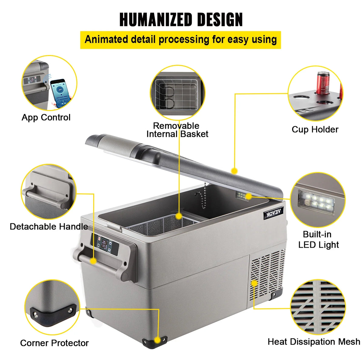 35L Car Refrigerator Compressor Portable Small Refrigerator Car Freezer Mini Electric Cooler for Driving Travel Outdoor