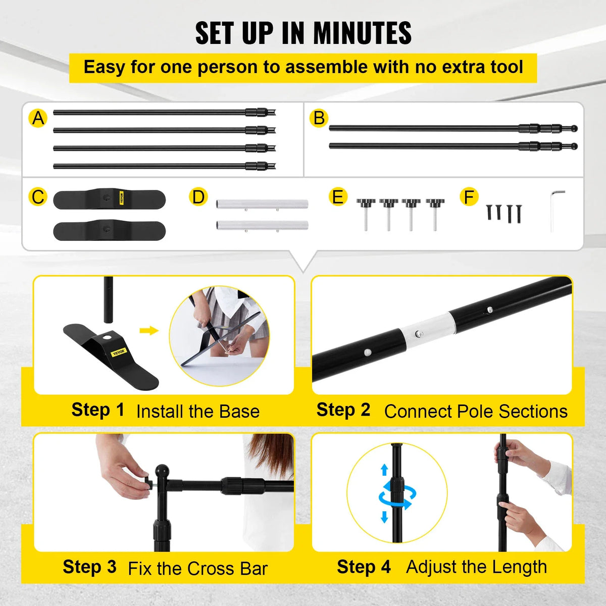 10 x 8 Ft,8 x 8 Ft Backdrop Banner Stand Adjustable Height & Width for Trade Show Wall Exhibitor Photo Booth Background