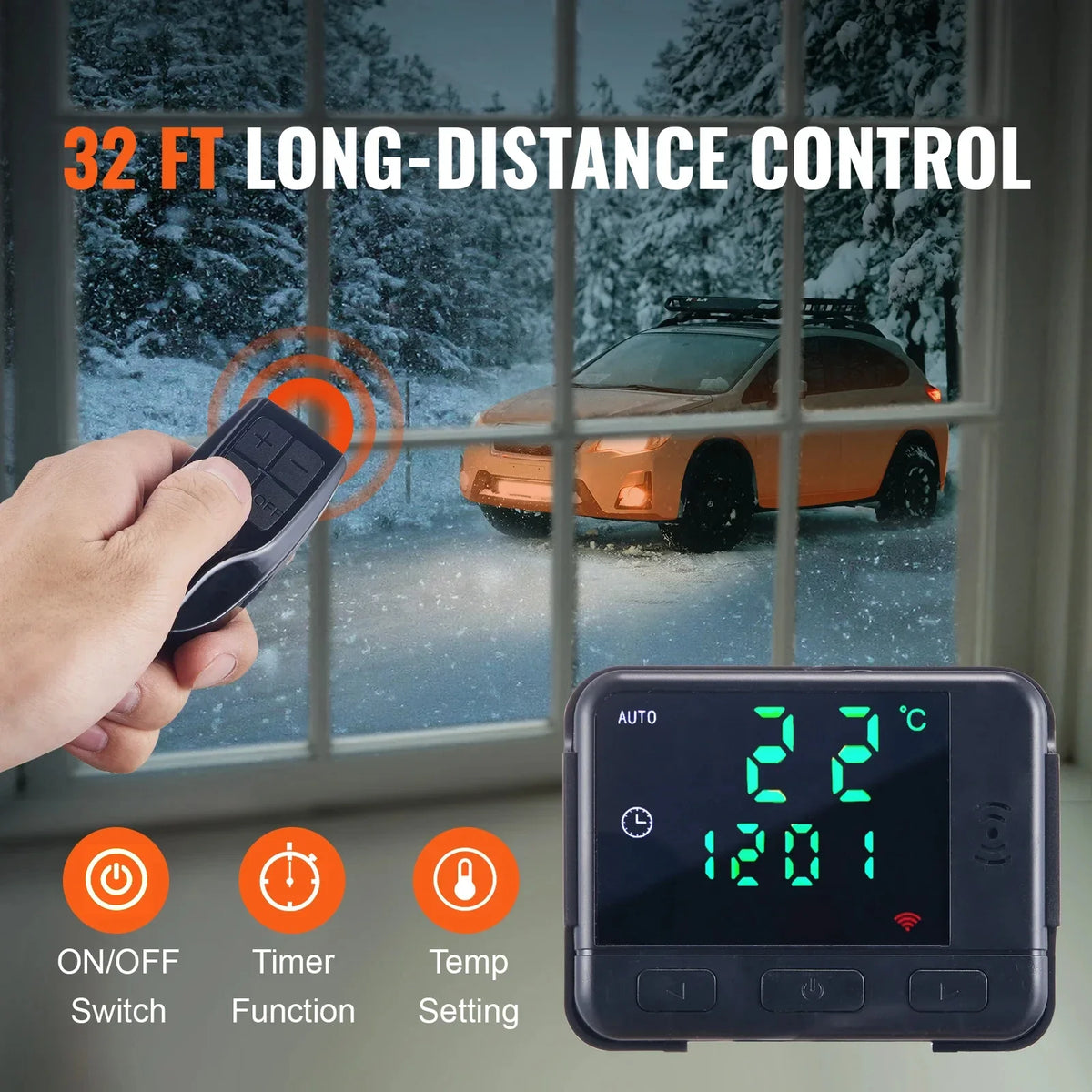 8KW Diesel Air Heater w/ LCD Panel and Remote Control Portable Parking Heater Fast Heating Low Noise,for Truck RV Trailer