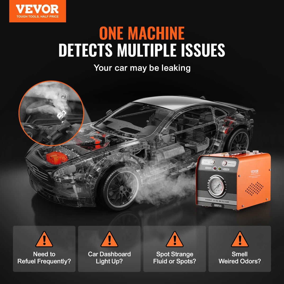 Automotive Smoke Machine Leak Detector Dual-Mode Diagnostic Leak Detector for Vacuum Fuel Pipeline System Testing