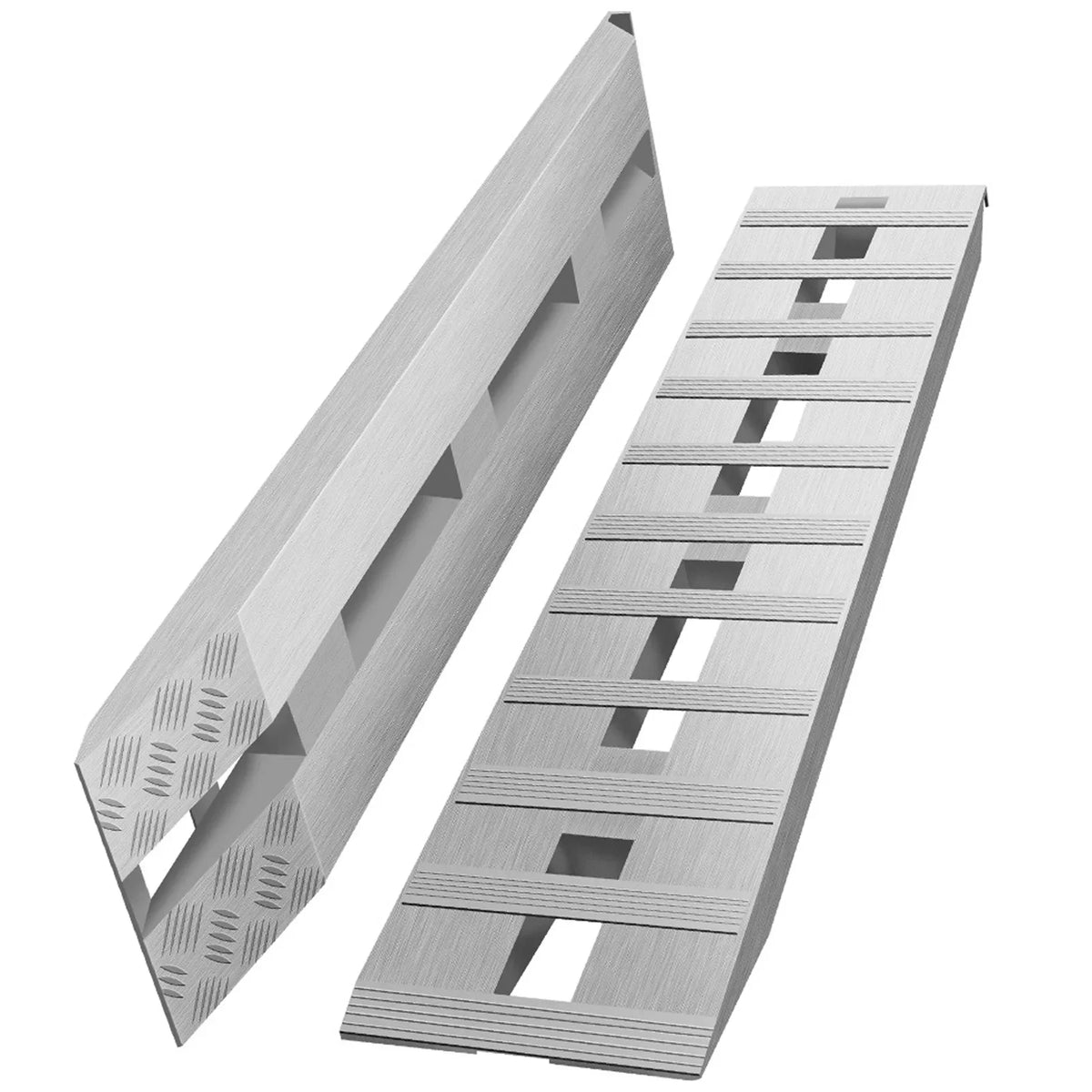 Aluminum Trailer Ramps 6000LBS Total Beavertail Hook End 1 Pair 2 Ramps for Dirt Bike UTV ATV Pickup Trucks Bed