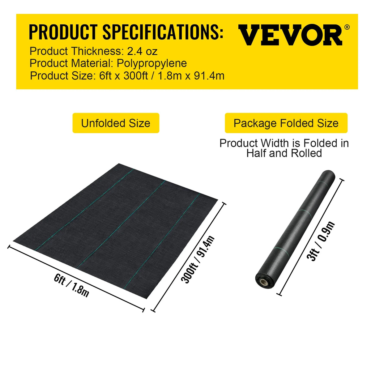 Weed Control Fabric Textile Fabric Heavy Duty Woven Ground Cover Weed Barrier Cloth Blocker Mat for Greenhouse Yard Garden