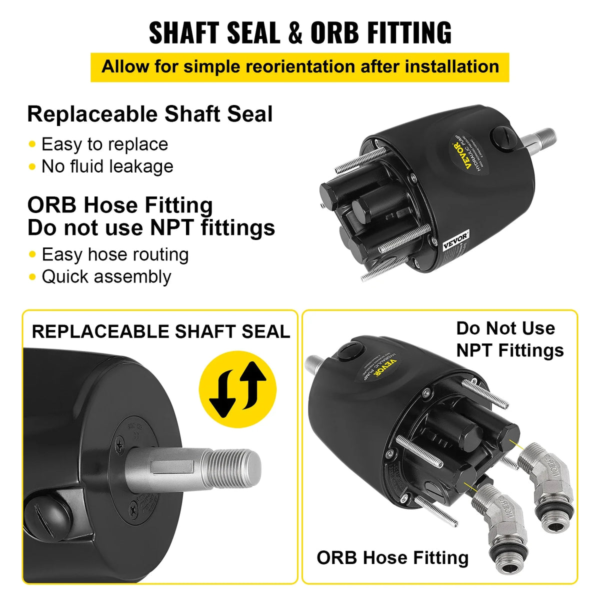 Outboard Hydraulic Steering Pump for Engines Till 150 HP Front Mount Helm 1.4 cu. in. for Fishing Marine Boat Accessories