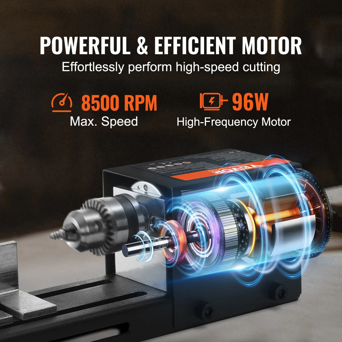 Mini Lathe Machine 7-Inch Mini Wood Lathe Tools Milling Machine Accessories for DIY Woodworking Wood Drill Rotary Tool