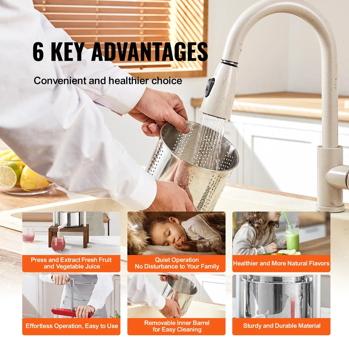 2L Orange Juicer Extractor Stainless Steel Household Manual Squeezer Fruit Tincture Wine Olive Pressing Kitchen Machine
