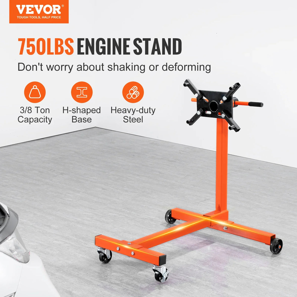 Engine Stand 750/1300/1500 lbs Rotating Engine Motor Stand with 360 Degree Adjustable Head Dolly for Vehicle Auto Repair