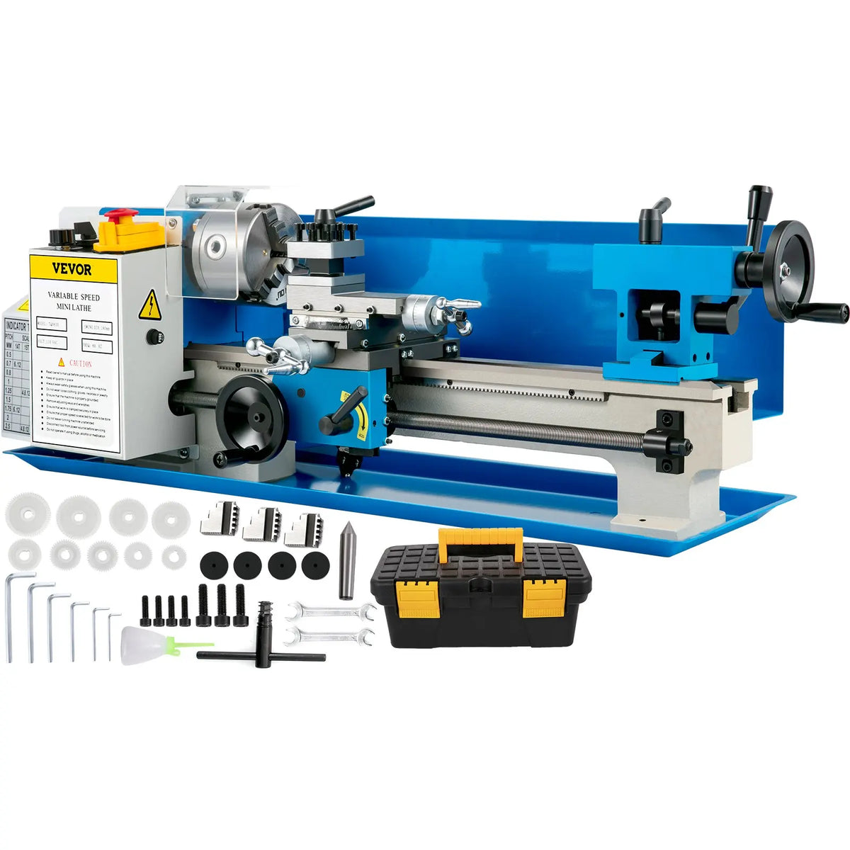 Mini Metal Lathe 550W Metal Mini Lathe 180x350mm Tool Precision Machine Metalworking Home Tool Speed Milling Metal Turning