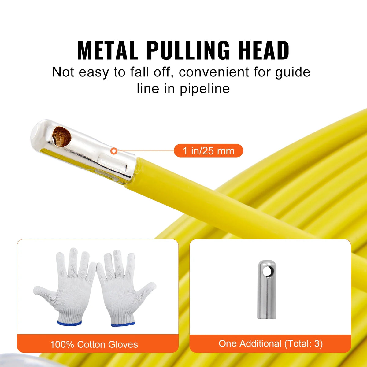 Fish Tape Fiberglass 425 ft 1/4 inch Wire Puller with Steel Reel Stand for Walls and Electrical Conduit, Non-Conductive