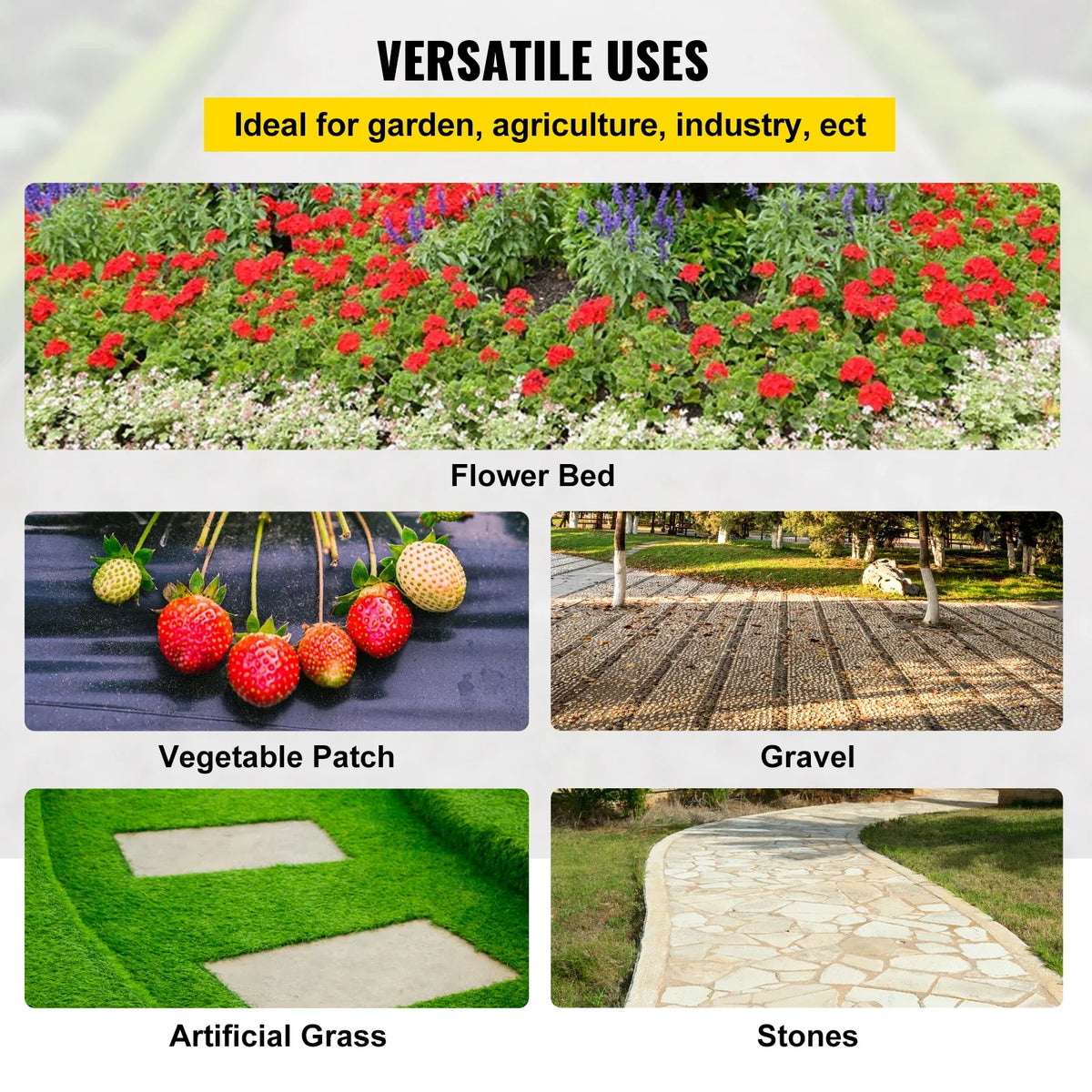 Weed Control Fabric Textile Fabric Heavy Duty Woven Ground Cover Weed Barrier Cloth Blocker Mat for Greenhouse Yard Garden