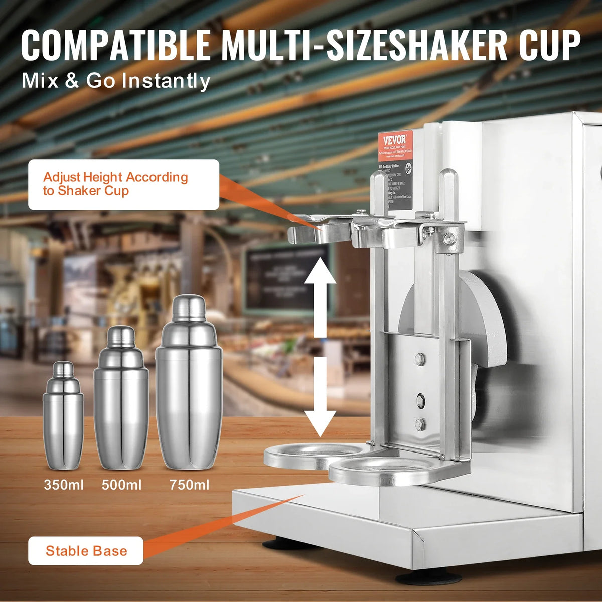 Milkshake Maker Machine, 120W Commercial Milk Tea Shaker Machine, Double Head Milk Shake Mixer Machine, 0-180s Adjustable