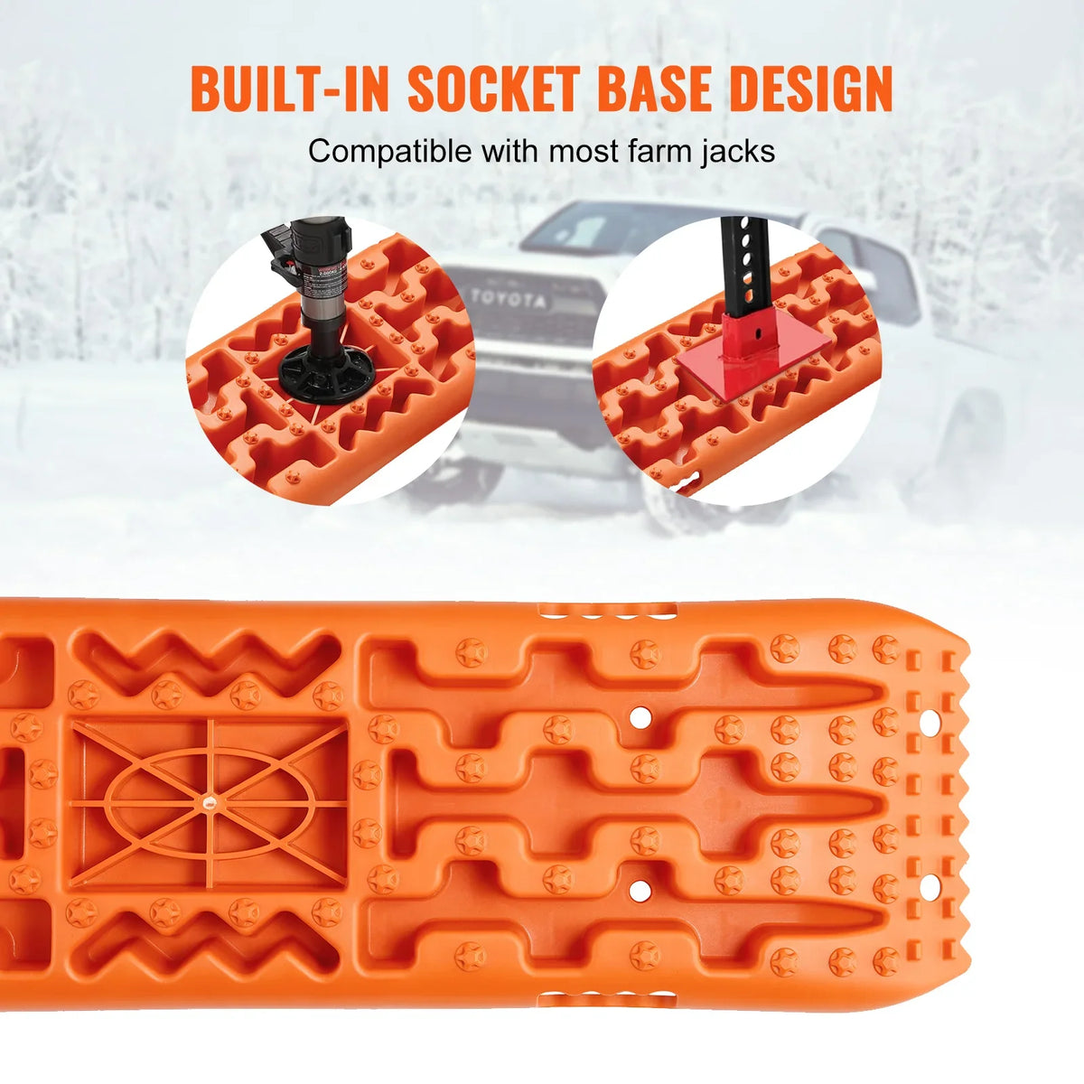 10TON Traction Boards with PP Material Recovery Boards for Off-road Vehicles/Cars/Pickups/SUVs/RVs Pair Tire Traction Mats