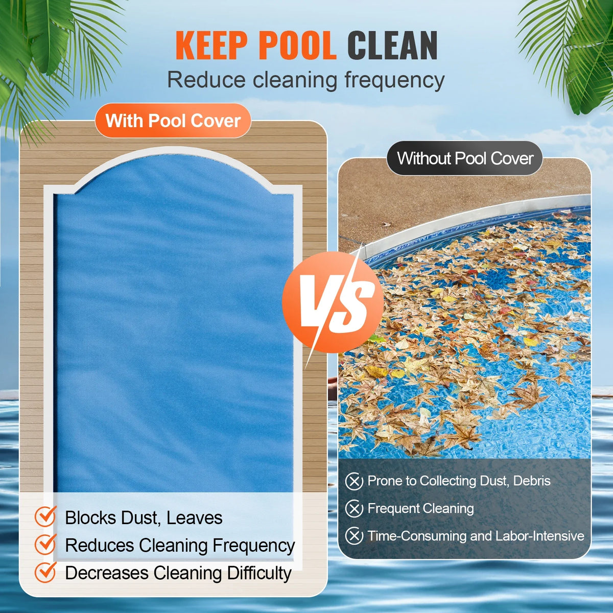 Solar Pool Cover 24 x 12 ft Rectangle Solar Blanket for Pools, Inground Above Ground Swimming Pool Solar Cover