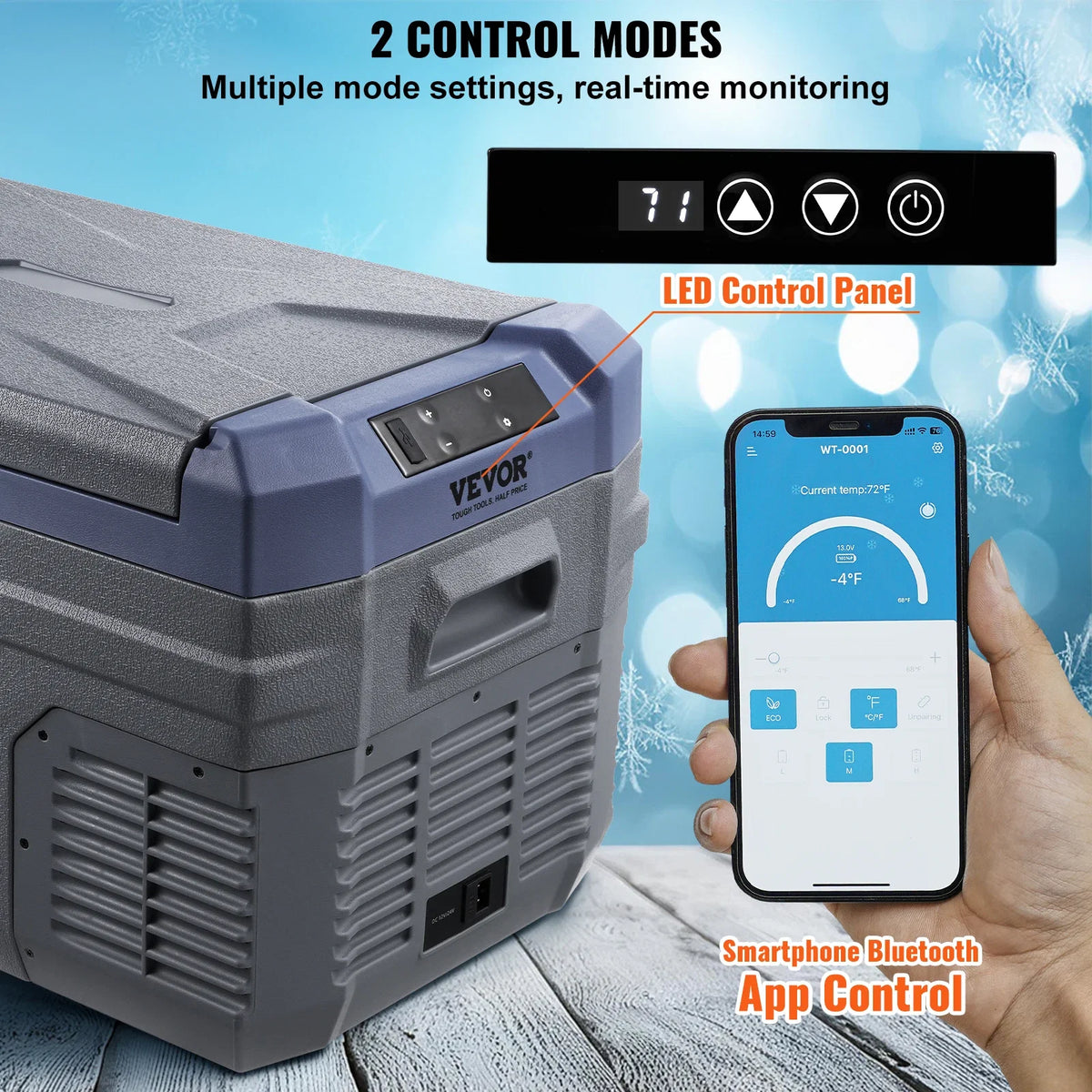 30L Car Refrigerator, 12V Car Fridge, Single Zone Portable Freezer, -4℉-68℉, 12/24V DC and 100-240V AC Compressor Cooler